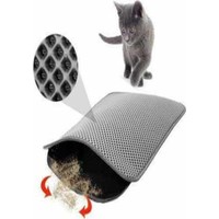 Tineke Elekli Kedi Tuvalet Önü Paspası 60X42 CM Gri Kedi Paspası Kedi Oyuncakları