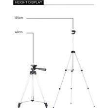 BandB Cep Telefonları İçin  135 cm Alüminyum Tripod Taşıma Çantalı Tripod + 3 Ayak Sehpa Telefon Tutucu