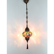 Atölye Lamp Design Mozaik Tekli Papatya Desenli Sarkıt Lamba