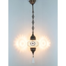 Atölye Lamp Design Mozaik Beyaz Tekli Sarkıt Lamba