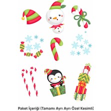 Msticker Yılbaşına Özel Kardan Adam Cam Sticker