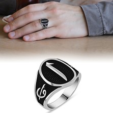 Ergenekon Aksesuar Elif Vav Yazılı Elif Motifli 925 Ayar Gümüş Erkek Yüzük