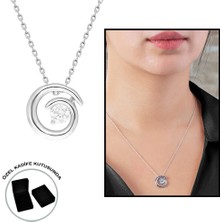 Gül Endam Starlight Diamond Tektaş Spiral Tasarım 925 Ayar Gümüş Kadın Kolye