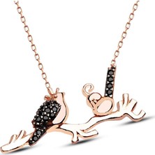 Gül Endam 925 Ayar Gümüş Kuş Tasarım Kolye