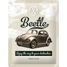 Nostalgic Art Vw Retro Beetle Kabartmalı Metal Duvar Panosu