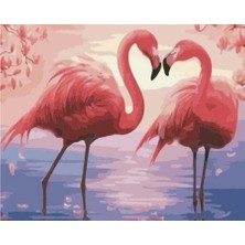 Womb Hobby Flamingo Çifti Sayılarla Boyama Seti 40 x 50 cm Tuvale Gerili