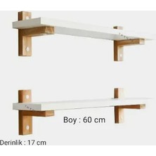 Nym Concept Ahşap ayaklı mdflam 2'li duvar rafı , Dekoratif duvar rafı , Biblo rafı