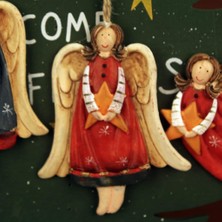 Hediyekanalı Polyester Asmalı Melek Figürlü Dörtlü Süs Biblo 4