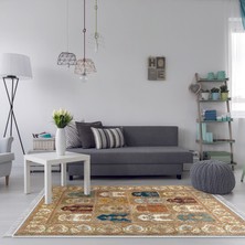 Alanur Home Alanur Trend Kaymaz Dod Tabanlı Saçaklı Dijital Halı Multi̇