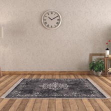 Alanur Home Alanur Trend Kaymaz Dod Tabanlı Saçaklı Dijital Halı Gri̇