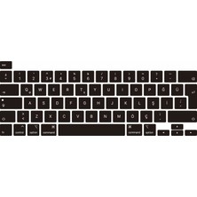Kızılkaya Apple Macbook Pro 13 Inç 2020 A2338 M1 Işlemcili Türkçe Q Silikon Klavye Koruyucu Siyah