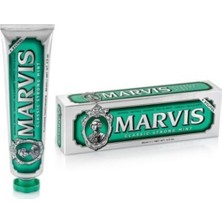 Marvis Classic Strong Mint Diş Macunu 85 ml Yeşil + Soft Beyaz Yumuşak Diş Fırçası