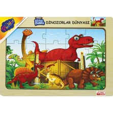 Playwood  Ahşap Eğitici Puzzle Dinazorlar Dünyası Boyut 23,5X33,5 cm
