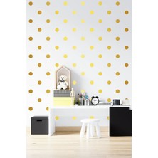 Msticker Gold Renkli Puantiye Duvar Sticker -150 Adet - 5 cm