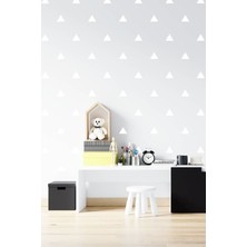 Msticker Üçgen Şekilli Beyaz Çocuk Bebek Odası Duvar Sticker