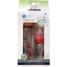 Bambino 2'li Cam Biberon Seti 225ML + 125 ml ( Gaz Önleyicili )