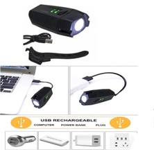 Hsgl USB Şarjlı Ön Arka Işıklı Far Set