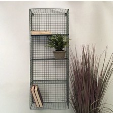 Go Dekor Metal 4 Gözlü Grid (Kafes) Telli Duvar Rafı