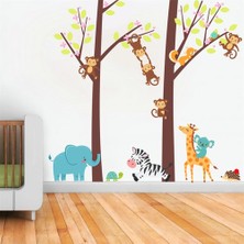 Kt Decoration Maymunlar ve Sevimli Hayvanlar Bebek ve Çocuk Odası Pvc Duvar Sticker