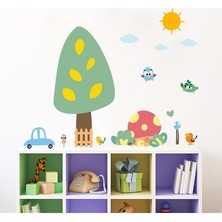Kt Decoration Fantastik Ağaç Kuşlar Hayvanlar Çocuk ve Bebek Odası Pvc Duvar Sticker