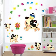 Kt Decoration Çocuk Odası Dekorasyonu Sevimli Yavru Köpekler Duvar Sticker