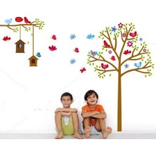 Kt Decoration Ağaç Kuşlar Kelebekler Çocuk Odası Pvc Duvar Sticker