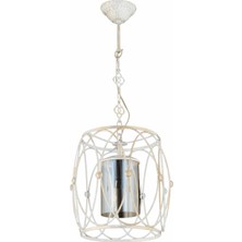 AVONNI AV-65074-BBY Beyaz/Eskitme Boyalı Modern Avize E27 Metal Cam 30cm