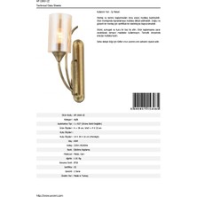 AVONNI AP-1660-1E Eskitme Kaplama Aplik E27 Metal Cam 9x22cm