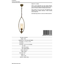 AVONNI AV-1660-1E Eskitme Kaplama Modern Avize E27 Metal Cam 25cm