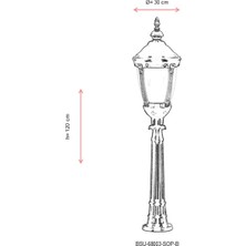 AVONNI BSU-68003-SOP-B Sarı/Siyah Boyalı Dış Mekan Aydınlatma E27 Aluminyum Polikarbon Cam 30cm