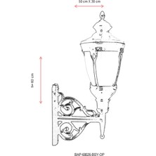 AVONNI BAP-68026-BSY-OP Kahverengi/Siyah Boyalı Dış Mekan Aydınlatma E27 Aluminyum Polikarbon Cam 50x30cm