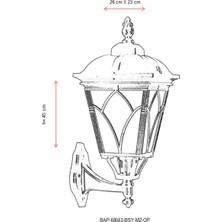 AVONNI BAP-68043-BSY-M2-OP Siyah Boyalı Dış Mekan Aydınlatma E27 Aluminyum Cam 26x23cm