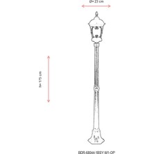 AVONNI BDR-68044-1BSY-M1-OP Siyah Boyalı Dış Mekan Aydınlatma E27 Aluminyum Döküm Dip Cam 23cm