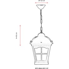 AVONNI BFE-68045-BSY-OP Siyah Boyalı Dış Mekan Aydınlatma E27 Aluminyum Cam 23cm