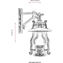 AVONNI BAP-68047-BKR-OP Kahverengi Boyalı Dış Mekan Aydınlatma E27 Aluminyum Akrilik Cam 45x30cm