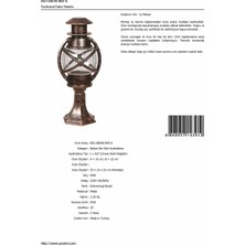 AVONNI BSU-68048-BKR-K Kahverengi Boyalı Dış Mekan Aydınlatma E27 Aluminyum Polikarbon Cam 22cm