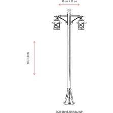 AVONNI BDR-68049-2BKR-M3-OP Kahverengi/Siyah Boyalı Dış Mekan Aydınlatma E27 Aluminyum Döküm Dip Polikarbon Cam 90x30cm