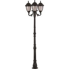 AVONNI BDR-68053-3BSY Siyah Boyalı Dış Mekan Aydınlatma E27 Aluminyum Döküm Dip Polikarbon Cam 75cm