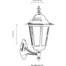 AVONNI BAP-68054-BSY-OP Siyah Boyalı Dış Mekan Aydınlatma E27 Aluminyum Polikarbon Cam 31x27cm