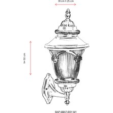 AVONNI BAP-68057-BSY-M1 Kahverengi/Siyah Boyalı Dış Mekan Aydınlatma E27 Aluminyum Polikarbon Cam 30x25cm
