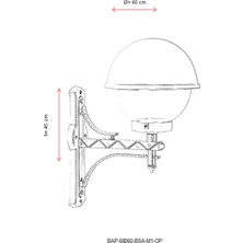 AVONNI BAP-68060-BSA-M1-OP Sarı Boyalı Dış Mekan Aydınlatma E27 Aluminyum Polikarbon Cam 40cm