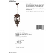 AVONNI BFE-68063-BKR Kahverengi Boyalı Dış Mekan Aydınlatma E27 Aluminyum Polikarbon Cam 20cm