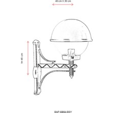 AVONNI BAP-68064-BSY Siyah Boyalı Dış Mekan Aydınlatma E27 Aluminyum Polikarbon Cam 40x30cm