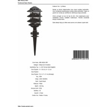 AVONNI BBO-68161-BSY Siyah Elektrostatik Toz Boyalı Dış Mekan Aydınlatma E27 ABS Akrilik Cam 15cm