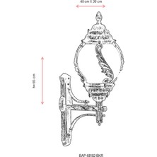 AVONNI BAP-68182-BKR Kahverengi Boyalı Dış Mekan Aydınlatma E27 ABS Akrilik Cam 40x30cm