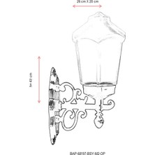 AVONNI BAP-68197-BSY-M2-OP Siyah Boyalı Dış Mekan Aydınlatma E27 ABS Akrilik Cam 26x20cm