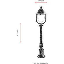 AVONNI BSU-68212-BKR-M2-B Kahverengi Boyalı Dış Mekan Aydınlatma E27 ABS Polikarbon Cam 30cm