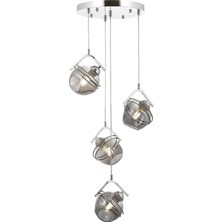 AVONNI AV-60215-4KT Krom Kaplama Modern Avize E27 Metal Cam 40cm