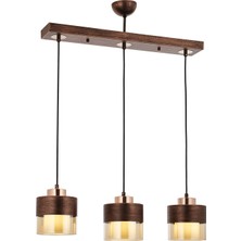 AVONNI AV-60193-3Y-CPR Bakır Patina Boyalı Modern Avize E27 Metal Cam 70x15cm