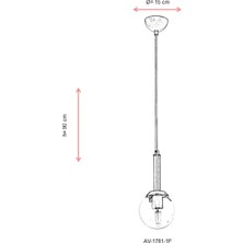 AVONNI AV-60216-1E Eskitme Kaplama Modern Avize E27 Metal Cam 15cm